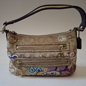 Coach Vintage Poppy Petal Canvas Purse Shoulder Bag